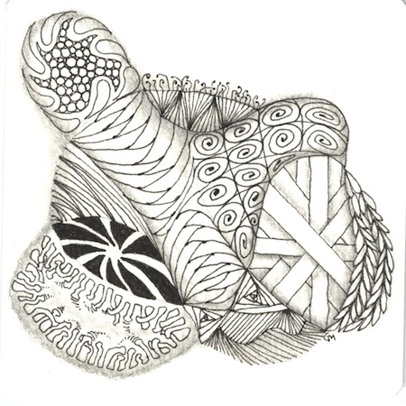 Zentangle made with ear buds string