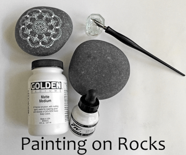 Grace Mendez Painting on Rocks
